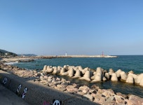 펜션 앞 바닷가-고래불하얀돌펜션