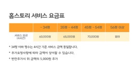 서비스 요금-의정부가사도우미 홈스토리