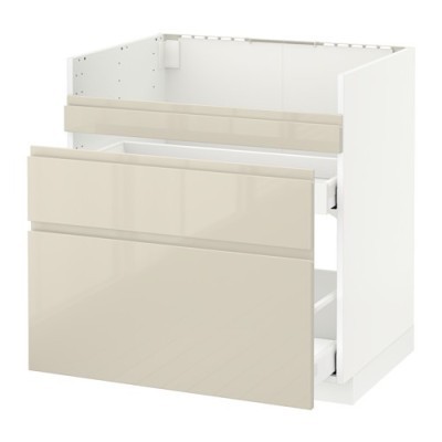 METOD Base cb f DOMSJÖ snk/3 frnts/2 drws - white, Voxtorp high-gloss light beige, 80x60x80 cm  - IKEA | 웹