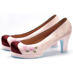 여성꽃신 장미 꽃신 분홍A_74 7cm : 더예한복