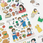 인디고 자문자답 일상 컷팅 스티커 40종 (다꾸 다이어리 꾸미기) : 하이모리