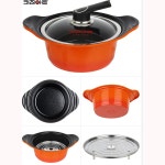 키친아트 세라믹 양수 이쁜 1인용 냄비20+만두찜채반 국냄비 찌게남비 육수냄비 예쁜 : 현이네마켓