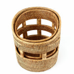 S 라탄 원형 바게트 바구니 l 고급 해초 빵 바스켓 : 더담고