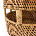 S 라탄 원형 바게트 바구니 l 고급 해초 빵 바스켓 : 더담고