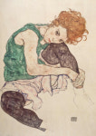 그림 액자 명화 인테리어 인물화 무릎을 구부려 앉아 있는 여인 에곤 쉴레 프레임 A4 : 글그림가게