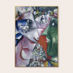 그림 액자 명화 카페인테리어 샤갈 제목 나와 마을 프레임 A4 : 글그림가게