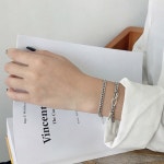 실버 925 빈티지 엔틱 유화 스틱 바 4mm 5mm 여자 체인 은 팔찌 W013 : 에르모사제이x제이미