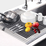 로에드 롤 주방 싱크대 실리콘 롤매트 식기 건조대 드라잉 매트 거치대 소형 : 로에드
