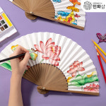 민화샵 부채만들기 한국부채제작 합죽선고급형 한지전통부채 무지 : 민화샵