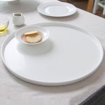화이트 오븐용 도자기 피자 접시 파스타 브런치 돈까스 그릇 큰접시 28cm : 힐링다모아