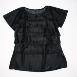 명품디자인 블랙 레이온 레이어드 시스루 블라우스 F 여성 WT1378 : 빈티지테크