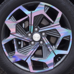 현대 팰리세이드 캘리그라피 20인치 휠 스티커 홀로그램 카본블랙 보호필름 (타이어4짝) : 스킨택