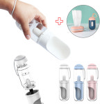 자미 2in1 대용량 접이식 원터치 애견 강아지물병 반려견 산책용 휴대용 강아지 물통 : 제이엘 에프앤씨