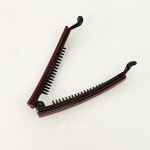 로렌스 슬림 바나나핀 와인 브라운 오로라 셀룰로오스 포니테일 빗살집게핀 고급헤어끈 : LORENS