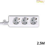 3구 멀티탭 멀티콘센트 3호 2.5M 멀티 콘센트 멀티텝 멀티 코드 전선연장 전기코드 : H스토어