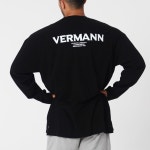 베르만어패럴 백프린팅 오버핏 롱슬리브 2colors 남자 레이어드 긴팔 티셔츠 맨투맨 : 베르만어패럴