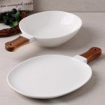 모모 우드손잡이 스테이크 샐러드 브런치 볶음밥 돈까스 카레 파스타 접시 그릇 플레이트 : 카페에떼르