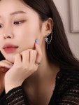 작은꽃초롱 네송이 커브 써지컬스틸 피어싱 (귀걸이로 변경가능) : 블루탱