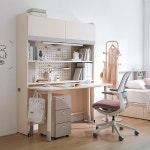 [일룸] 링키플러스 1200폭 6단 다리형 책상세트(책선반형,일반엣지)(의자불포함) : iloom일룸