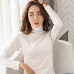 겨울 목티 베이직 목폴라 폴라 티셔츠 기모 이너 무지 터틀넥 기본 여성 여자 : 여기는쇼핑천국