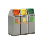3분류 버드형휴지통 (3분류100L/스틸ABS) WL-2274 재활용 쓰레기통 실내용 분리수거 : 셀링코리아
