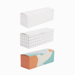 가로형 미니박스 (10매) 화이트 격자 파스텔 선물 디저트 마카롱 포장 디자인 종이상자 : 베스트팩 bestpack