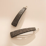 제이로렌 일자핀 큐빅 포인트 패턴 사각 헤어핀 H0736 : 제이로렌