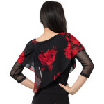 LDT23100 꽃 망토티라인댄스복 스포츠댄스복 : 밸리or댄스도매몰