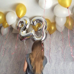 로나파티 숫자 풍선 소 실버 아기 200일 50일 셀프 촬영 웨딩 생일 3 : RONA PARTY