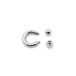 3mm ~ 10mm 확장 써지컬스틸 미니 투볼 링피어싱 유광 (실버) : 써스틸