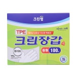 크린랩 TPE 크린장갑 화이트 중형 100매x1개 : 준건