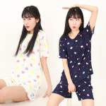 SS 폭스 유나이스 라운드 반팔 잠옷세트 여성용 : 미앤미