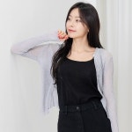 여름 신축성 좋은 니트 골지 라인 린넨 가디건 : 다미2080