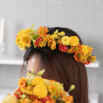 메리골드 조화 꽃 화관 셀프웨딩 아가페 22cm 촬영 장식 소품 브라이덜샤워 파티 스냅 : 플라워트리