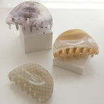 제이로렌 셀룰로오스 반달 반머리 반묶음 헤어 올림머리 집게핀 : 제이로렌