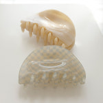 제이로렌 셀룰로오스 반달 반머리 반묶음 헤어 올림머리 집게핀 : 제이로렌