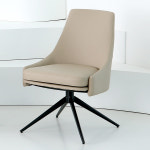 레아 가죽 회전 의자 1인용 인테리어 소파 모던 예쁜 식탁 카페 체어 거실 소형(베이지) : 벤티스가구