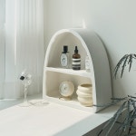 유월가게 아치 선반 화이트 향수 진열장 화장품 수납 정리대 보관함 향수장 네일 진열대 : 유월가게