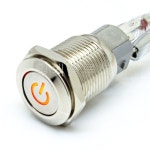 QN16-F5-11/O  16파이   방수 메탈 푸쉬 버튼 전원마크 스위치 전원 마크 LED PUSH BUTTON SWTICH QIANNIAN : 일렉솔루션EST