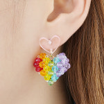 핏어펫 하트 비즈 귀걸이 (22E095) : 수앤수악세사리