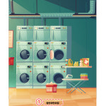 D2474 현수막 / 유치원 어린이집 우리동네 빨래방 세탁소 배경 현수막 포토존 1회 수정 가로형 소 : 파티붕붕