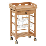 뉴탑 고급참대왜건 WA-102 (2단서랍) 서빙 핸드카트 : 오픈메디칼