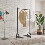 작은집 예쁜 방꾸미기 이동식 1단 철제 프리미엄 행거 스탠드 드레스룸 : IVY퍼니처
