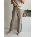 봄 뒷밴딩 배기팬츠 카치온워싱 스판 편한 일자 와이드 배기바지 빅사이즈 : 비비앤플러스