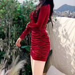 [당일발송/특가세일] 난리나 바스트 꼬임 벨벳 원피스 : 보보어패럴주식회사
