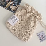 DIY키트 안개꽃 파우치 코바늘 뜨기- 귀여운 파우치백 화장품 가방 손뜨개 뜨개질 패키지 집콕취미 뜰안 뜨개공방 : 뜰안 뜨개공방