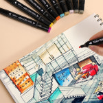 마카세트 마카60색 80색 드로잉펜 디자인마커 컬러링북마커 미술 : 33창고