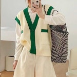 [무료배송/무료반품] 베스트 단추조끼 브이넥 포켓 루즈핏 H6303에르도조끼 : 캔들메이킹