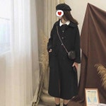 애니율 여성 가을 겨울 폴로넥 모직 롱 코트 G2136 : 애니율