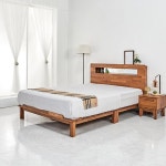 퀸사이즈 엔틱 원목 LED 평상형침대 퀸프레임 Q 부부 : 희연상점